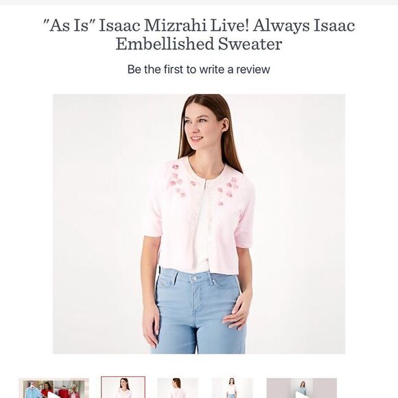 NWT Isaac Mizrahi Plus Size Bright White Embellished Cardigan Sweater - Size 2XL - Picture 8 of 8